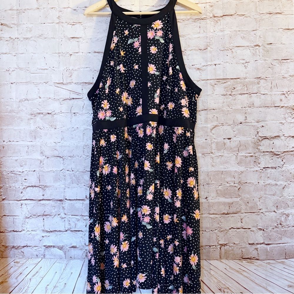 Torrid sleeveless floral polka dot dress